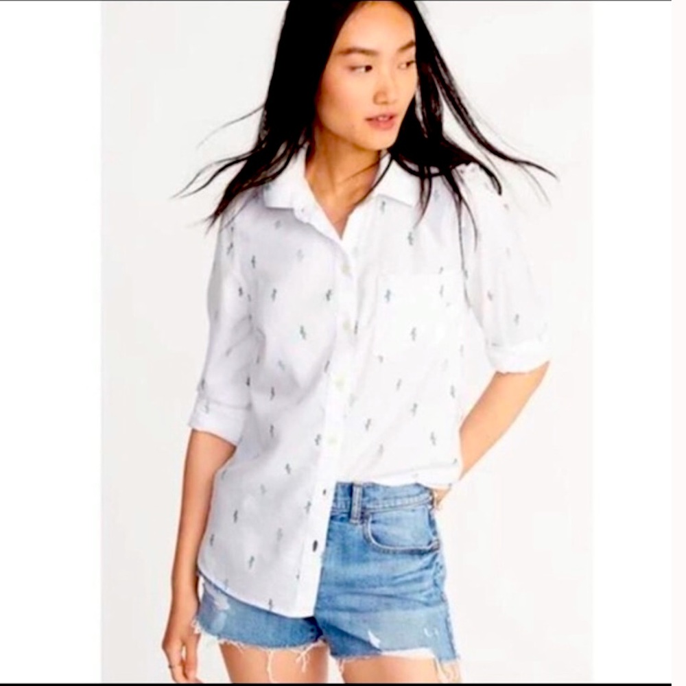 Cactus Print Button Down